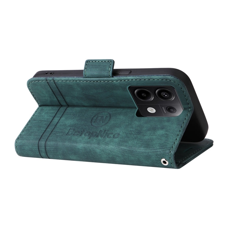 For Xiaomi Poco X6 5G / Redmi Note 13 Pro 5G Global BETOPNICE Dual-side Buckle Leather Phone Case(Green)