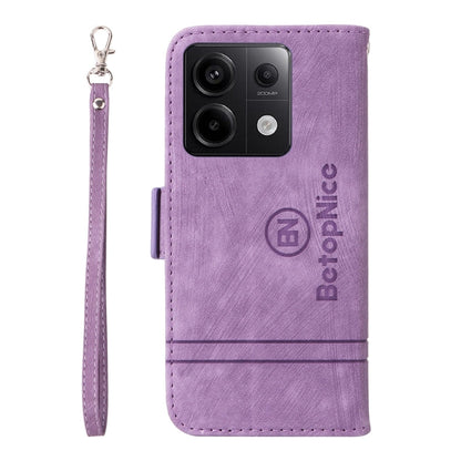 For Xiaomi Poco X6 5G / Redmi Note 13 Pro 5G Global BETOPNICE Dual-side Buckle Leather Phone Case(Purple)