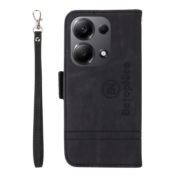 For Xiaomi Poco M6 Pro 4G/Redmi Note13 Pro 4G Global BETOPNICE Dual-side Buckle Leather Phone Case(Black)