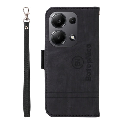 For Xiaomi Poco M6 Pro 4G/Redmi Note13 Pro 4G Global BETOPNICE Dual-side Buckle Leather Phone Case(Black)