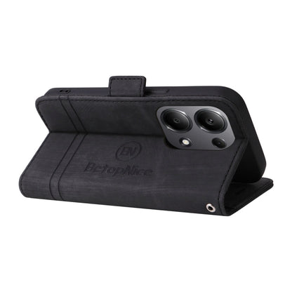 For Xiaomi Poco M6 Pro 4G/Redmi Note13 Pro 4G Global BETOPNICE Dual-side Buckle Leather Phone Case(Black)