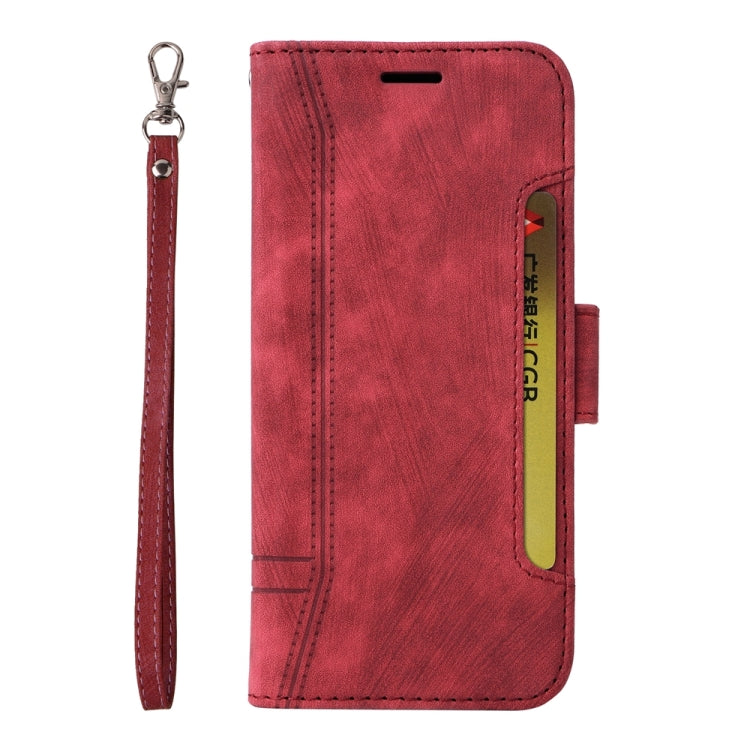 Pour Xiaomi Poco M6 Pro 4G/Redmi Note13 Pro 4G Global BETOPNICE Étui de téléphone en cuir à double boucle (rouge)