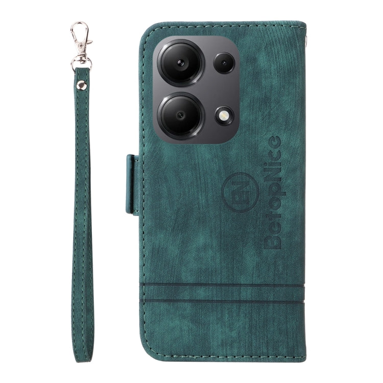 For Xiaomi Poco M6 Pro 4G/Redmi Note13 Pro 4G Global BETOPNICE Dual-side Buckle Leather Phone Case(Green)