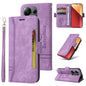 Pour Xiaomi Poco M6 Pro 4G/Redmi Note13 Pro 4G Global BETOPNICE Étui de téléphone en cuir à double boucle (Violet)