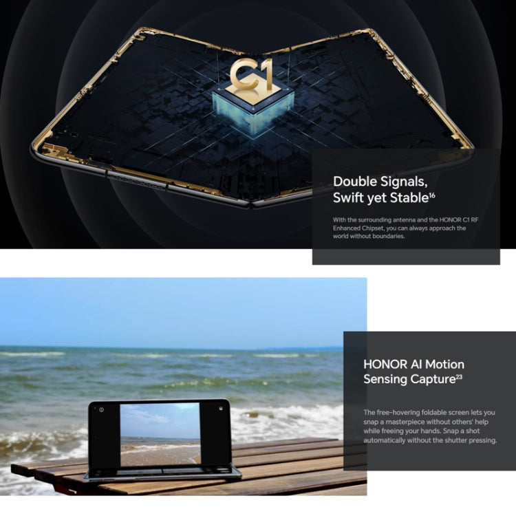 Honor Magic V2 5G, 16GB+256GB, 7.92 inch + 6.43 inch MagicOS 7.2 Snapdragon 8 Gen2  Octa Core up to 3.36GHz, Network: 5G, OTG, Not Support Google Play(Gold)