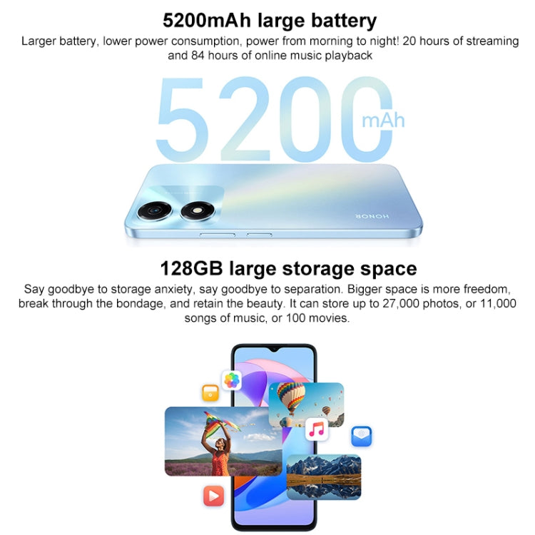 Honor Play 40C 5G, 6GB+128GB, 6.56 pouces MagicOS 7.1 Snapdragon 480 Plus Octa Core jusqu'à 2.2GHz, Réseau : 5G, Ne prend pas en charge Google Play (Noir Nuit Magique)
