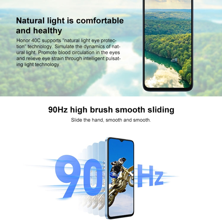 Honor Play 40C 5G, 6GB+128GB, 6,56 pouces MagicOS 7.1 Snapdragon 480 Plus Octa Core jusqu'à 2,2 GHz, Réseau : 5G, Ne prend pas en charge Google Play (Vert Jade)