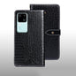 Pour étui de téléphone en cuir texture crocodile vivo V30 idewei (noir)