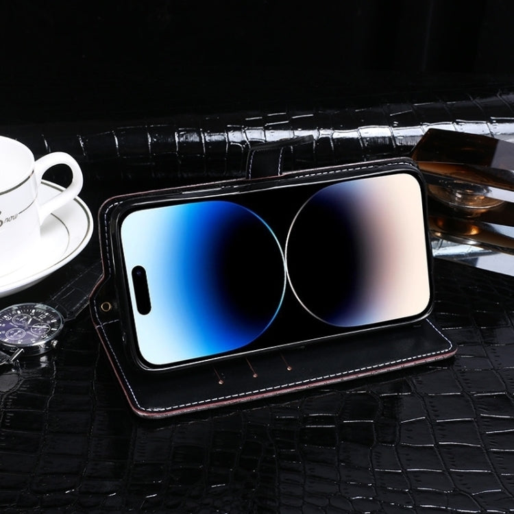 For Realme 12 Pro+ idewei Crocodile Texture Leather Phone Case(Grey)