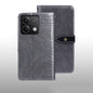 For Xiaomi Redmi Note 13 5G idewei Crocodile Texture Leather Phone Case(Grey)