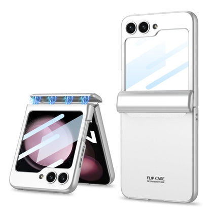 For Samsung Galaxy Z Flip5 GKK Integrated Magnetic Full Coverage Folding Phone Case(Silver)