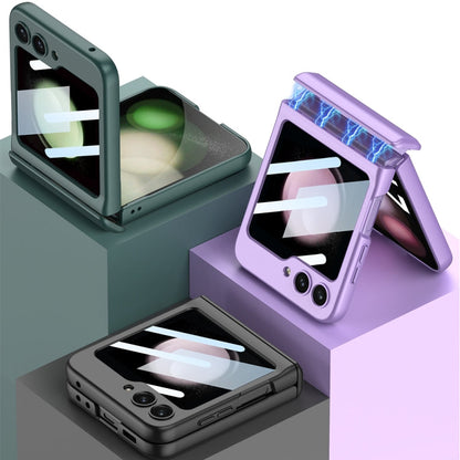 For Samsung Galaxy Z Flip5 GKK Integrated Magnetic Full Coverage Folding Phone Case(Green)