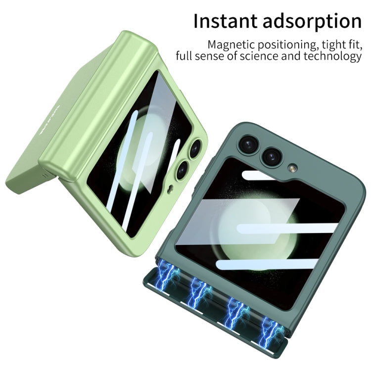 For Samsung Galaxy Z Flip5 GKK Integrated Magnetic Full Coverage Folding Phone Case(Silver)