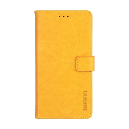For Huawei nova Y71 idewei Crazy Horse Texture Leather Phone Case with Holder(Yellow)