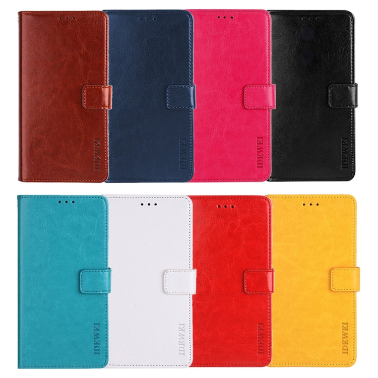 For Huawei nova Y71 idewei Crazy Horse Texture Leather Phone Case with Holder(Blue)