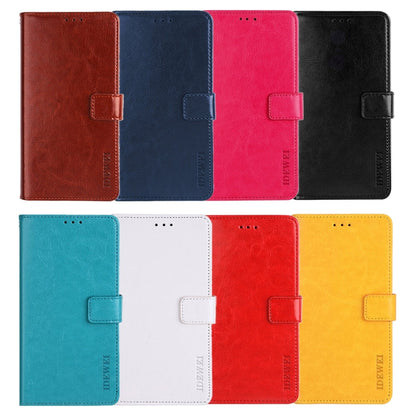 For Huawei nova Y71 idewei Crazy Horse Texture Leather Phone Case with Holder(Blue)