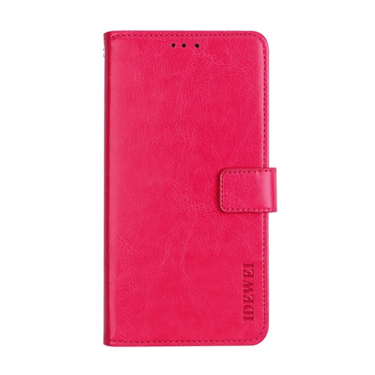 For vivo Y78 5G idewei Crazy Horse Texture Leather Phone Case(Rose Red)