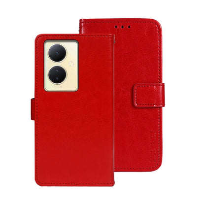 Pour étui de téléphone en cuir vivo Y78 5G Global idewei Crazy Horse Texture (Rouge)
