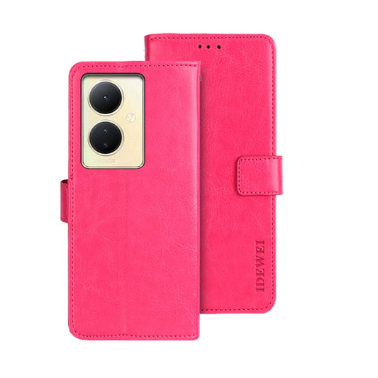 For vivo V29 Lite 5G idewei Crazy Horse Texture Leather Phone Case(Rose Red)