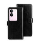 Pour l'étui de téléphone en cuir avec texture Crazy Horse de marque idewei pour vivo V29 5G Global (noir)