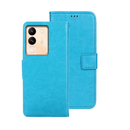 For vivo V29e 5G Taiwan idewei Crazy Horse Texture Leather Phone Case(Sky Blue)