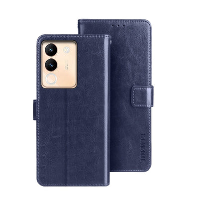 For vivo V29e 5G Taiwan idewei Crazy Horse Texture Leather Phone Case(Blue)