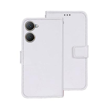 For vivo Y03 4G Global idewei Crazy Horse Texture Leather Phone Case(White)
