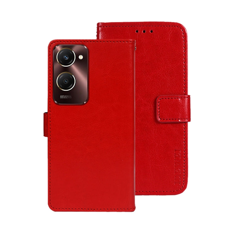 For vivo Y28s 5G idewei Crazy Horse Texture Leather Phone Case(Red)