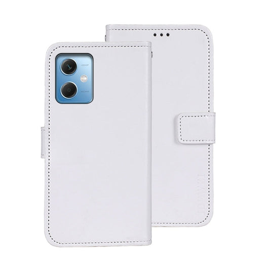 Pour Xiaomi Redmi Note 12 4G idewei Crazy Horse Texture Étui de téléphone en cuir (blanc)