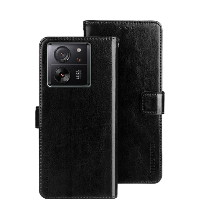 Pour Xiaomi 13T / 13T Pro Étui de téléphone en cuir idewei Texture Crazy Horse (Noir)