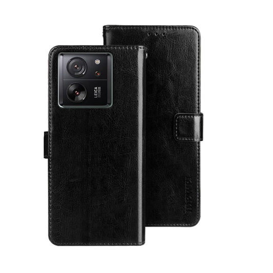 For Xiaomi 13T / 13T Pro idewei Crazy Horse Texture Leather Phone Case(Black)