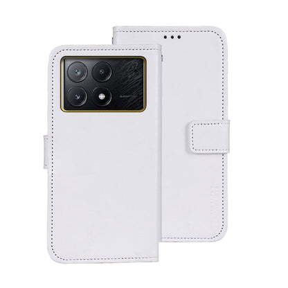 For Xiaomi Poco X6 Pro 5G idewei Crazy Horse Texture Leather Phone Case(White)