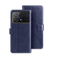 Pour la coque de téléphone en cuir texturé idewei Crazy Horse pour Xiaomi Poco X6 Pro 5G (Bleu)