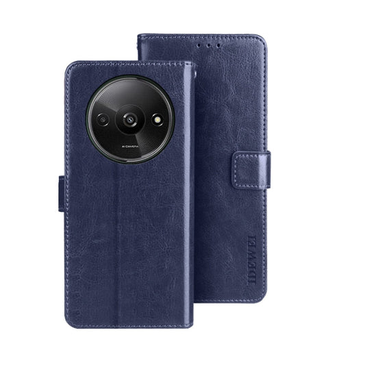 For Xiaomi Redmi A3 4G idewei Crazy Horse Texture Leather Phone Case(Blue)