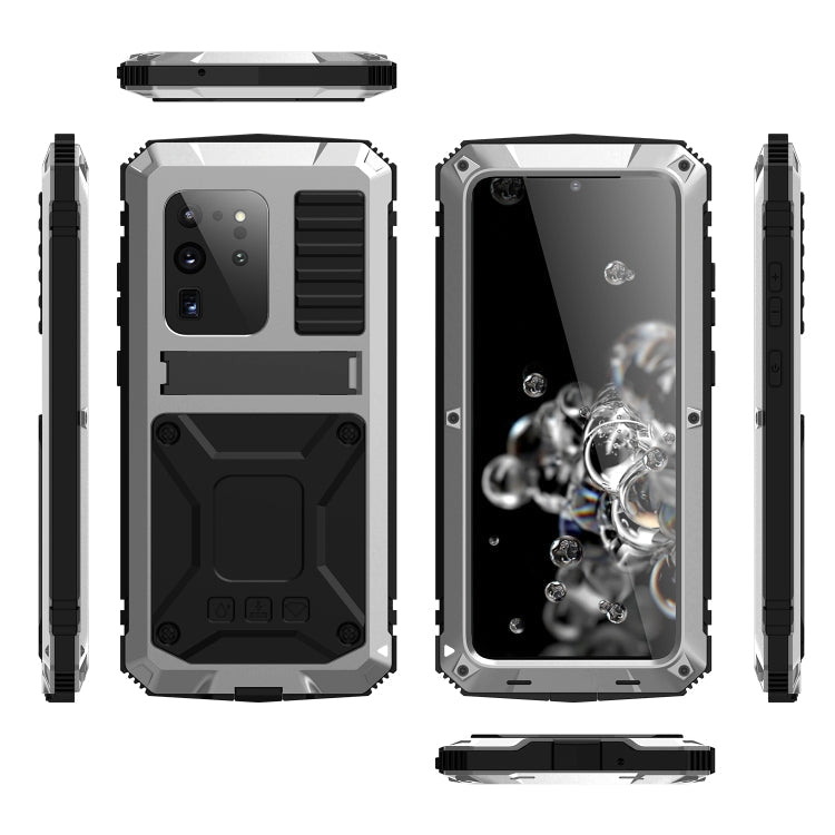 For Samsung Galaxy S20 Plus R-JUST Waterproof Shockproof Dustproof Metal + Silicone Protective Case(Silver)