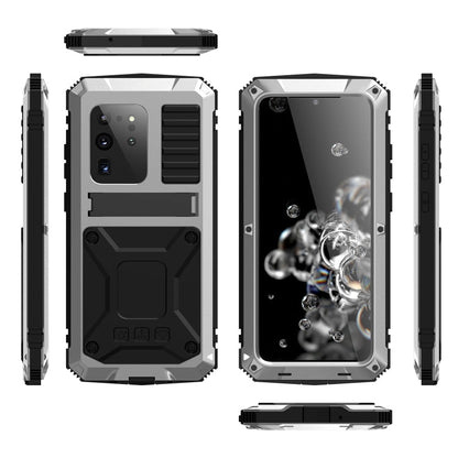 For Samsung Galaxy S20 Plus R-JUST Waterproof Shockproof Dustproof Metal + Silicone Protective Case(Silver)