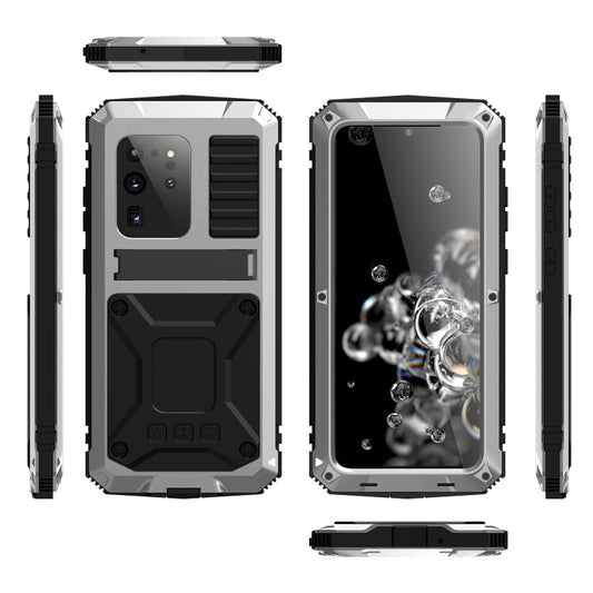 For Samsung Galaxy S20 Plus R-JUST Waterproof Shockproof Dustproof Metal + Silicone Protective Case(Silver)
