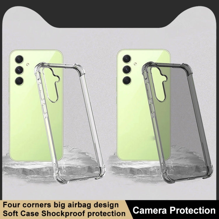 Pour Samsung Galaxy A55 5G Coque de Téléphone TPU Antichoc Airbag imak (Noir Transparent)