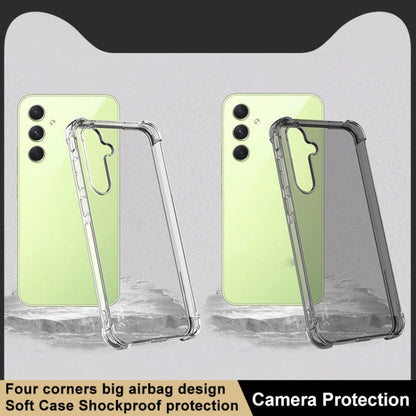Pour Samsung Galaxy A55 5G Coque de Téléphone TPU Antichoc Airbag imak (Noir Transparent)