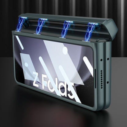 For Samsung Galaxy Z Fold5 GKK Integrated Magnetic Flip Plain Leather Phone Case with Pen Box(Carbon Fiber)
