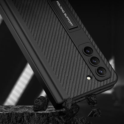 For Samsung Galaxy Z Fold5 GKK Magnetic Flip Plain Leather Phone Case with Pen Box(Silver)