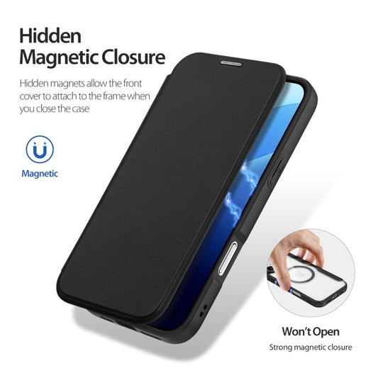 For iPhone 16 Pro Max DUX DUCIS Skin X Pro Series Magsafe PC + TPU Phone Leather Case(Black)