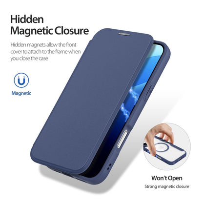 For iPhone 16 Pro DUX DUCIS Skin X Pro Series Magsafe PC + TPU Phone Leather Case(Blue)