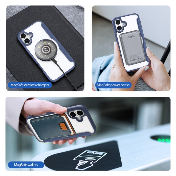 For iPhone 16 Plus DUX DUCIS Skin X Pro Series Magsafe PC + TPU Phone Leather Case(Blue)
