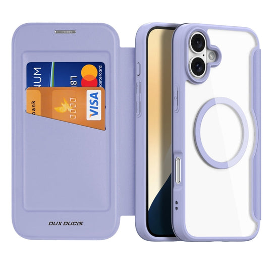For iPhone 16 Plus DUX DUCIS Skin X Pro Series Magsafe PC + TPU Phone Leather Case(Purple)