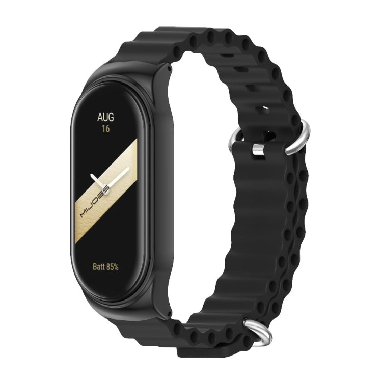 For Xiaomi Mi Band 8 / 9 Mijobs CS Case Marine Silicone Breathable Watch Band(Black)