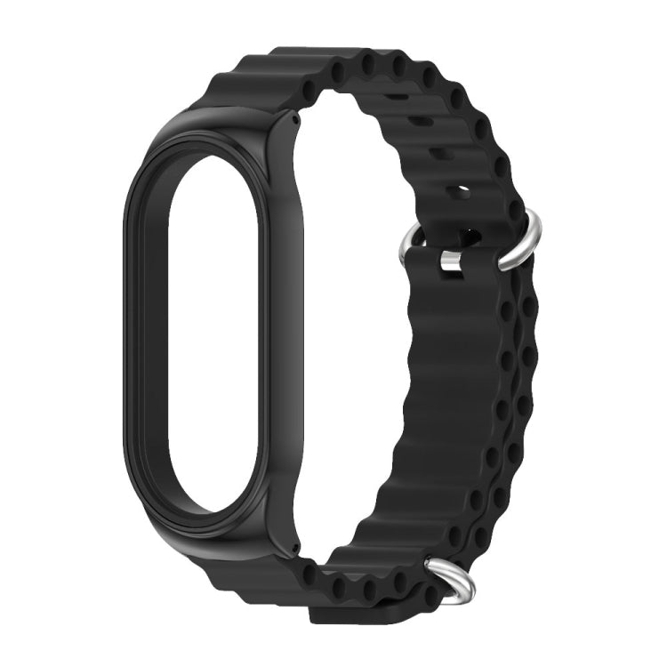 For Xiaomi Mi Band 8 / 9 Mijobs CS Case Marine Silicone Breathable Watch Band(Black)
