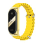 For Xiaomi Mi Band 8 / 9 Mijobs CS Case Marine Silicone Breathable Watch Band(Yellow Gold)