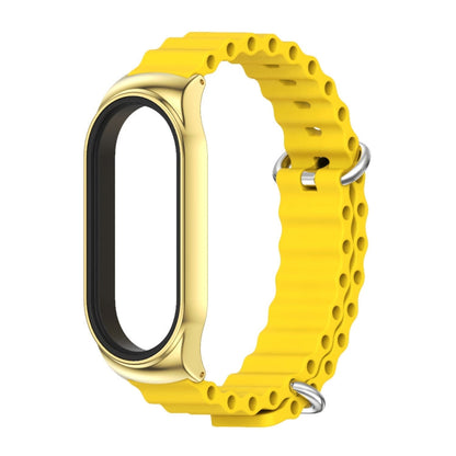 For Xiaomi Mi Band 8 / 9 Mijobs CS Case Marine Silicone Breathable Watch Band(Yellow Gold)