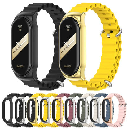 For Xiaomi Mi Band 8 / 9 Mijobs CS Case Marine Silicone Breathable Watch Band(Black)